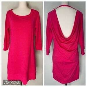 Victoria’s Secret Hot Pink Scoop Neck Open Back Dress Size Small